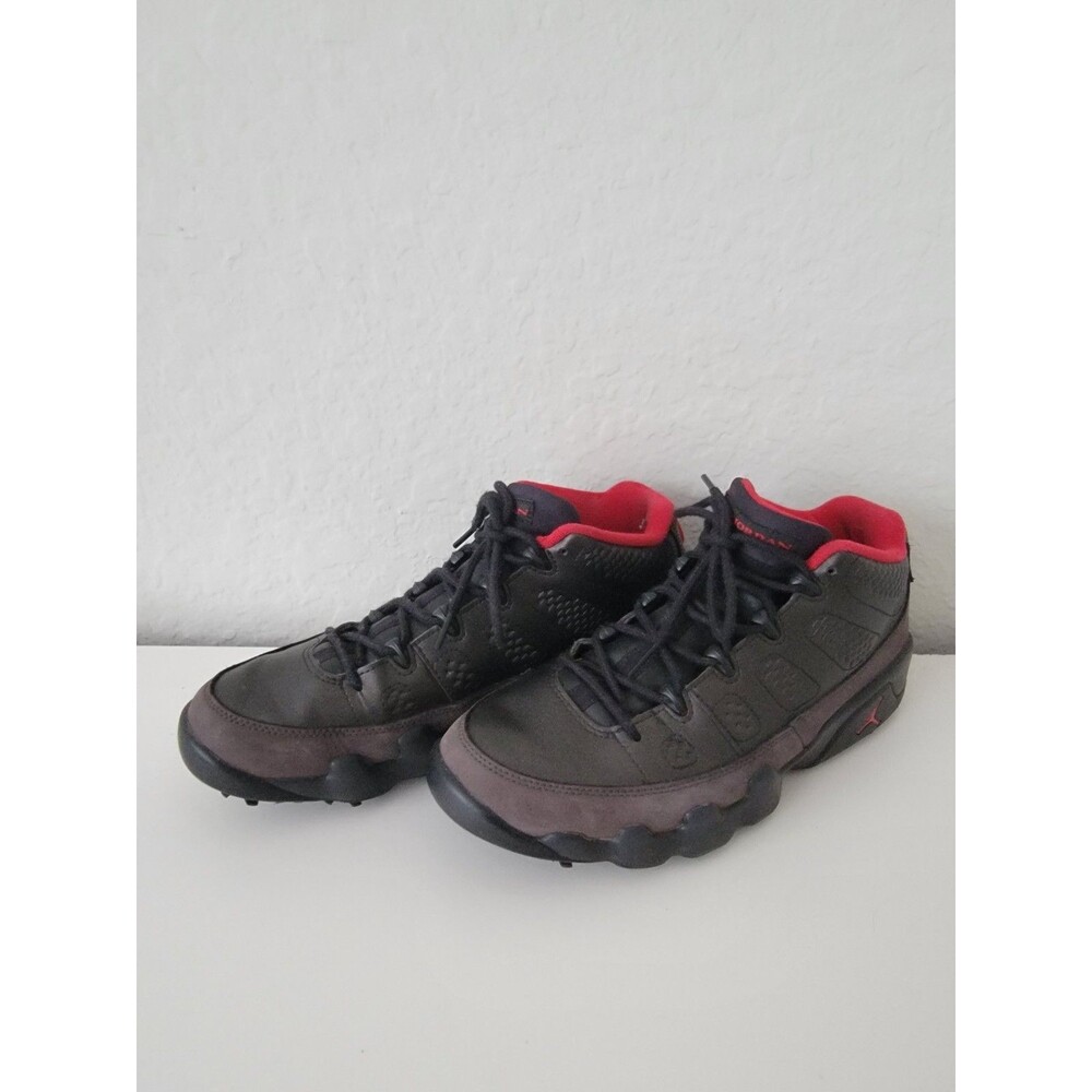 Air Jordan 9 Bred Charcoal Black True Red Golf Shoes Size 10 US Mens FJ5934-002